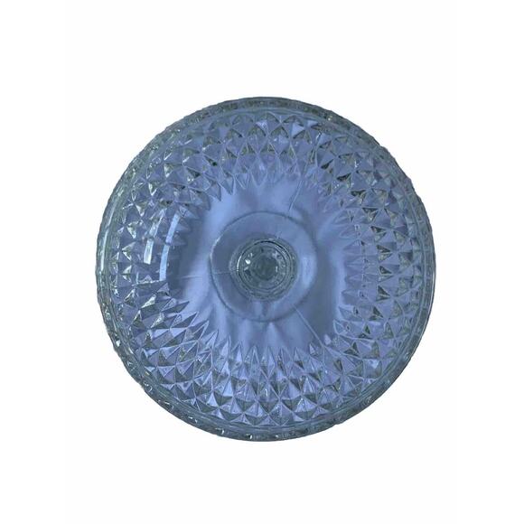 Indiana Glass Diamond Point Compote Vintage Pedestal Bowl Candy Dish - Picture 12 of 16